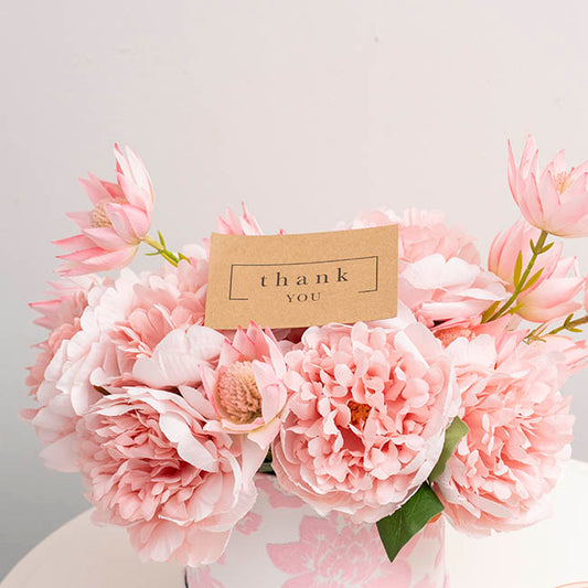 Cards Brown Kraft Thank You Border (10x6.5cmH) Pk50