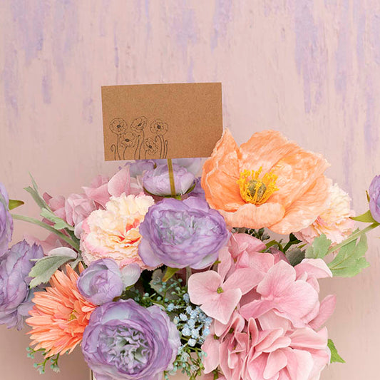 Cards Brown Kraft Tall Poppies Black (10x6.5cmH) Pack 50