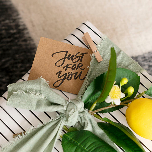 Cards Brown Kraft Just For You (10x6.5cmH) Pack 50