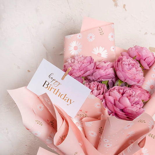 Gold Foil Card & Envelope Happy Birthday Pack 25 (10x6.5Hcm)