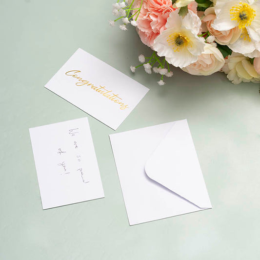 Gold Foil Card & Envelope Congratulations Pack25 (10x6.5Hcm)