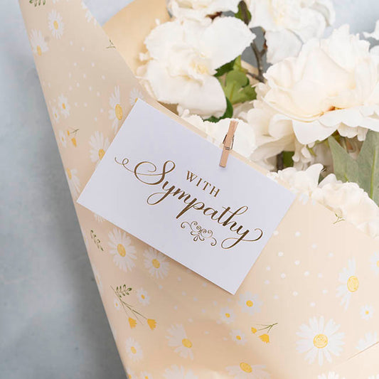 Gold Foil Card & Envelope With Sympathy Pack 25 (10x6.5Hcm)