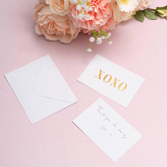 Gold Foil Card & Envelope XOXO Pack 25 (10x6.5Hcm)