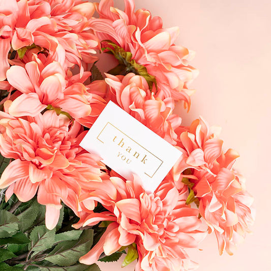 Gold Foil Card & Envelope Thank You Border Pk25 (10x6.5Hcm)