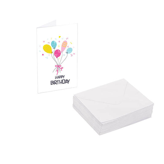 Classic Gift Card & Envelope Bday Balloons Pk25(6.5x10cmH)
