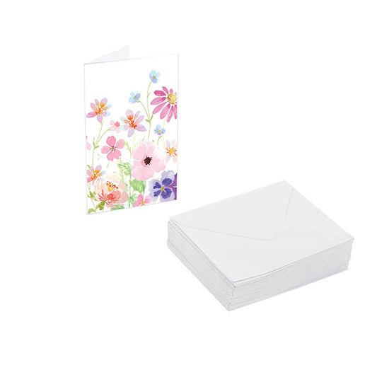 Classic Gift Card & Envelope Garden Blooms Pk25(6.5x10cmH)