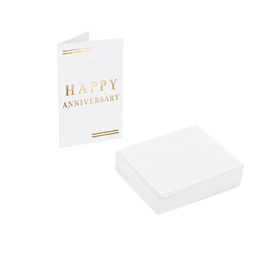 Classic Gift Card Gold Foil HappyAnniversary Pk25(6.5x10cmH)