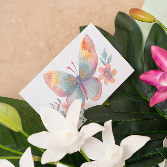 Artisan Gift Card & Envelope Butterfly Pk25 (10x6.5cmH)