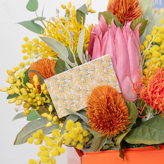 Artisan Gift Card & Envelope Wattle Pk25 (10x6.5cmH)