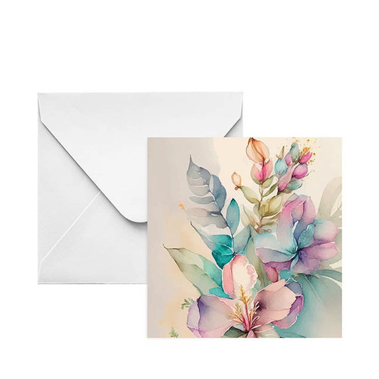 Nouvelle Gift Card & Envelope Pastel Hibiscus Pk25(10x10cmH)