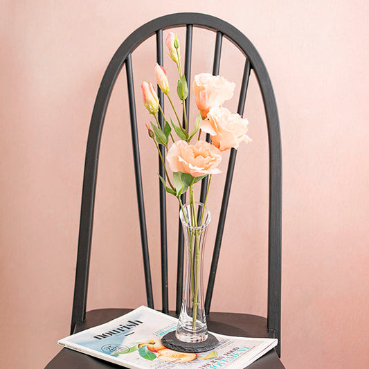 Glass Cylinder Waisted Bud Vase Diag Top Clear (6Dx23cmH)