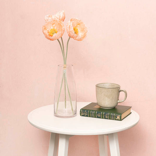 Glass Torpedo Sturdy Vase Round Base Clear (6.5Tx10Bx22cmH)