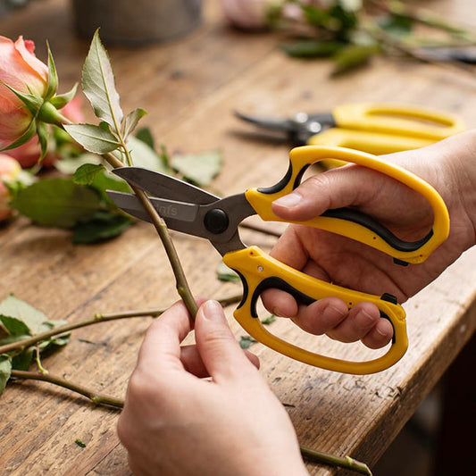 Scissors Heavy Duty Florist Ippon Yellow Black (17.5cm/7")