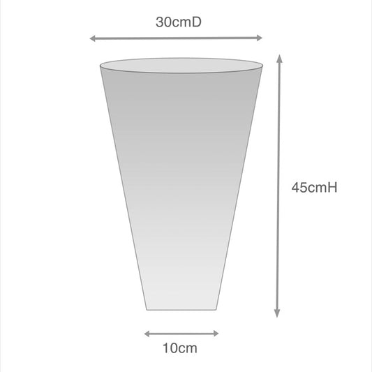 Clear Cello Sleeve V Shape OPP 40mic (30cmDx45cmH) Pack 50