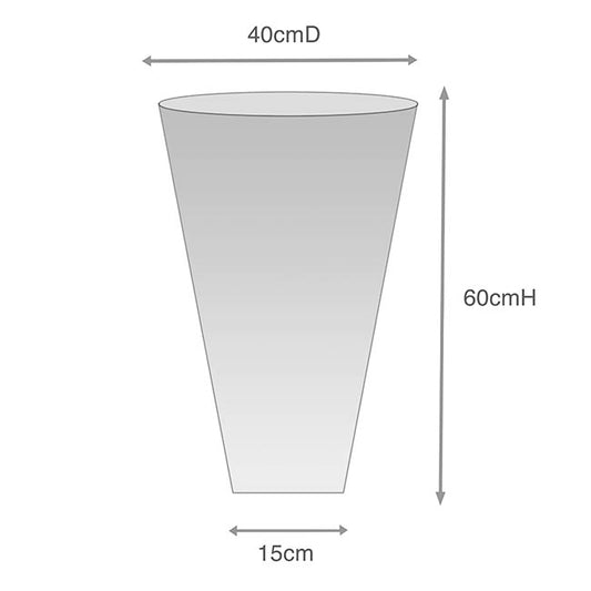 Clear Cello Sleeve V Shape OPP 40mic (40cmDx60cmH) Pack 50