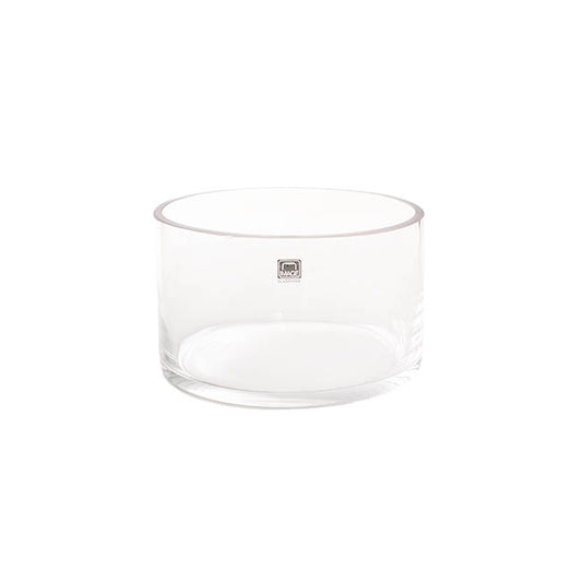 Glass Float Bowl Cylinder Clear (15Dx9cmH)