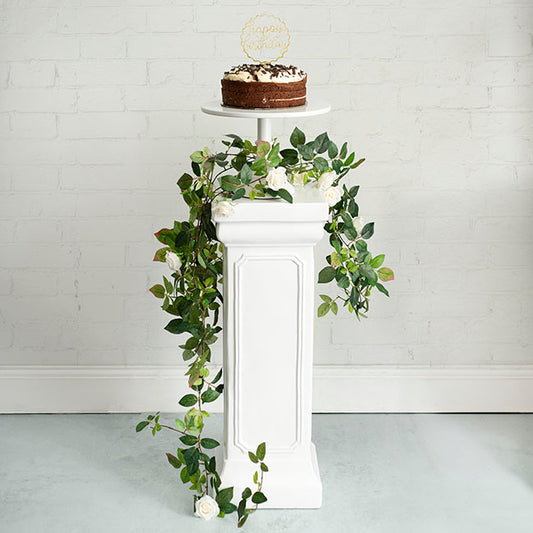 Fibreglass Pedestal Classic Gloss White (26x26x74cmH)