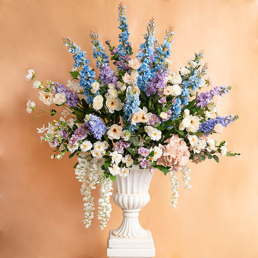 Urn Fibreglass Flute 48Dx60cmH Smooth Ivory