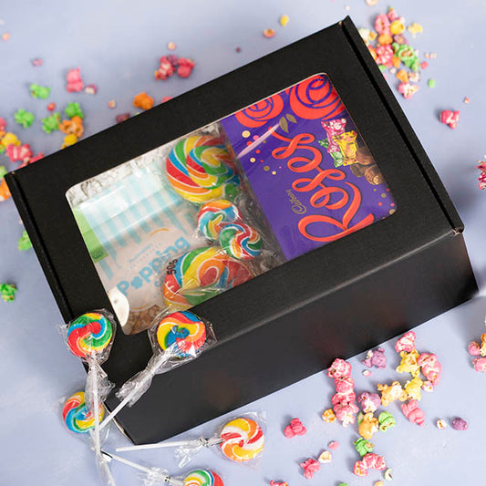 Hamper Gift Box PVC Window Medium Black (31.5x22.5x12.5cmH)