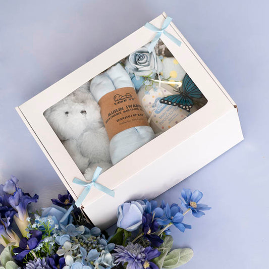 Hamper Gift Box PVC Window Small White (26.5x20.5x10.4cmH)