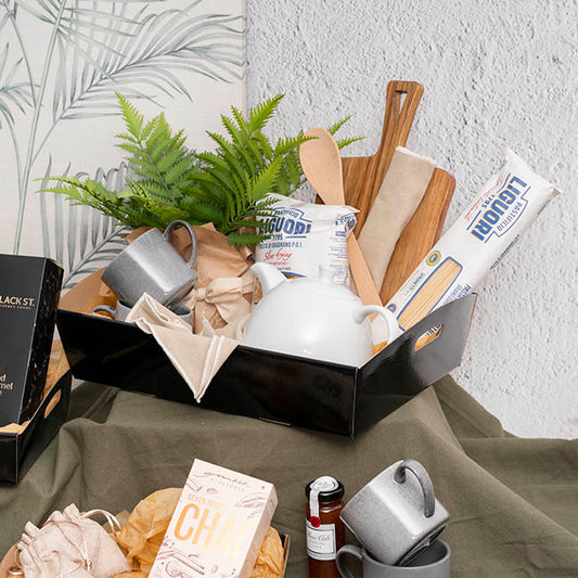 Hamper Tray Flat Pack Large Black Pack 2 (45x30x9cmH)