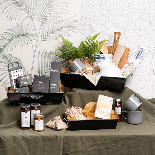 Hamper Tray Flat Pack Small Black Pack 2 (30x19x6cmH)