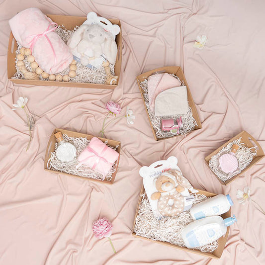 Hamper Tray Flat Pack Small Kraft Brown Pack 2 (30x19x6cmH)