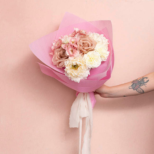 Nonwoven Embossed Wrap Sheets Willow Pink Pk 50 (50x70cm)