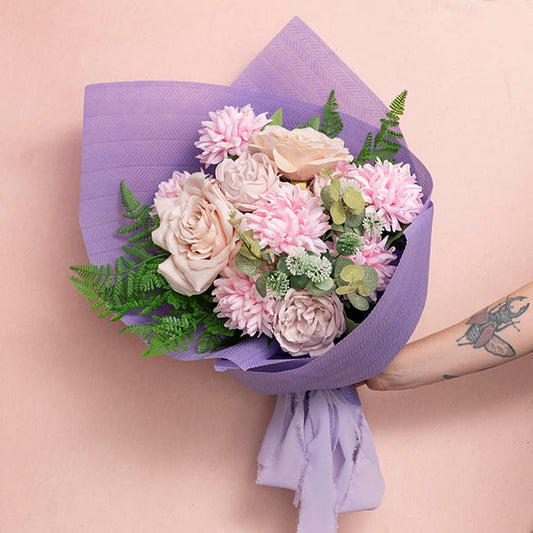 Nonwoven Embossed Wrap Sheets Willow Lilac Pk50 (50x70cm)