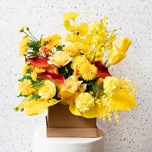 Posy Box Lid Large Kraft Brown Pack 5 (22x22x4cmH)