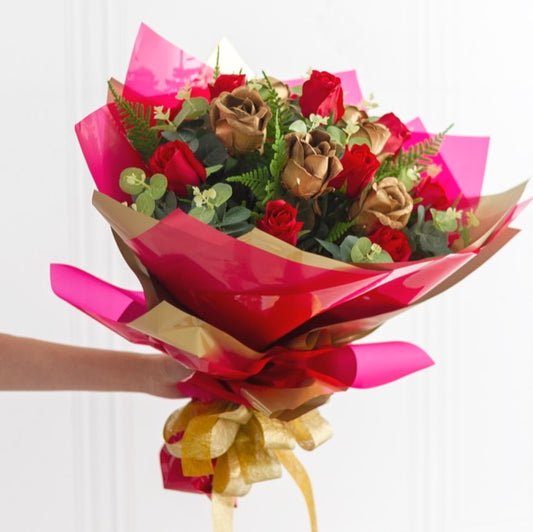 Coloured Cellophane 40 micron Metallic Gold(50x70cm)Pack 150