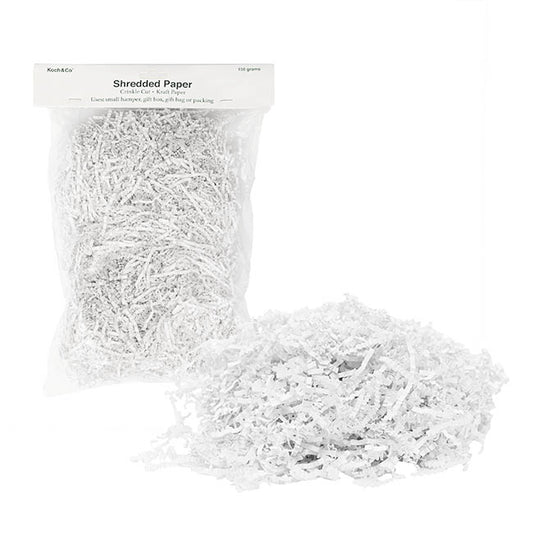 Premium Shredded Paper Filler Crinkle Cut White 150gram Bag