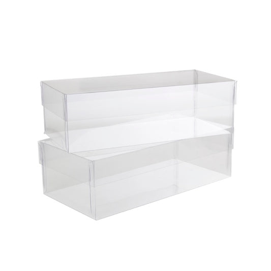 Cello Acetate PVC Corsage Box (9x18x5cmH) Rctang 2 Pk Clear