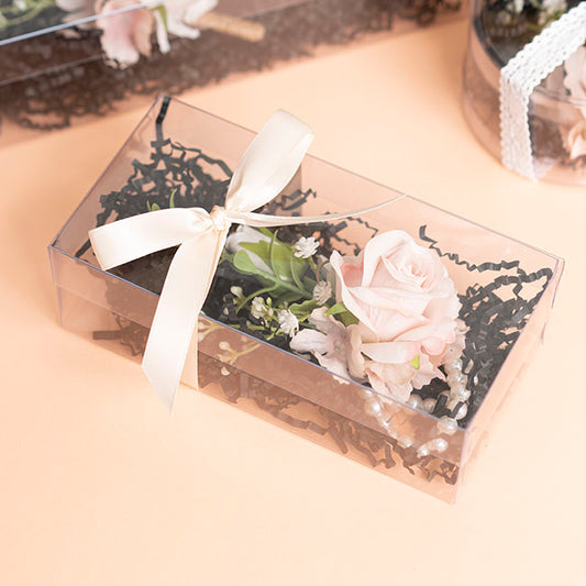 Cello Acetate PVC Corsage Box (9x18x5cmH) Rctang 2 Pk Clear