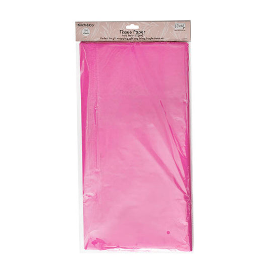 Tissue Paper Pack 100 Acid Free 17gsm Cerise (50x75cm)