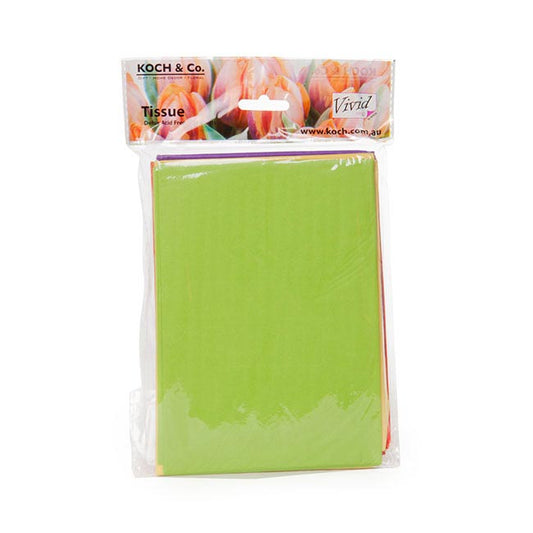 Tissue Paper M Pack 24 Acid Free 17gsm Mix Brights (50x75cm)