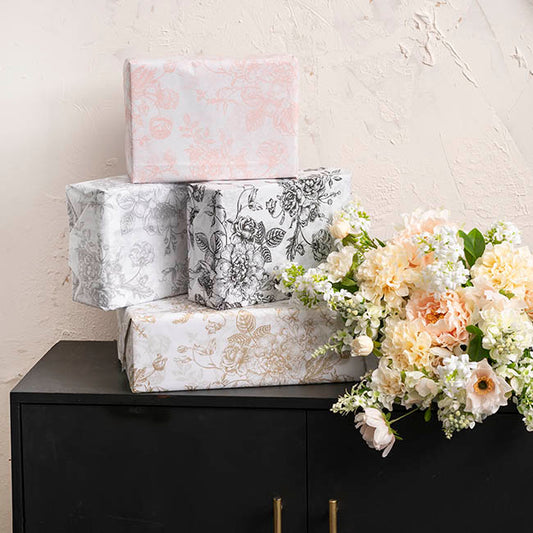 Tissue Paper Inspo Florals Pk100 21gsm Pink White (50x75cm)