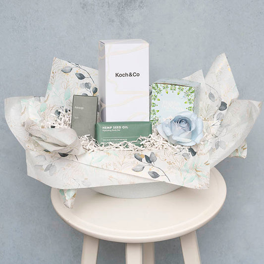 Tissue Paper Luxe Leaves Pk100 28gsm White (50x75cm)