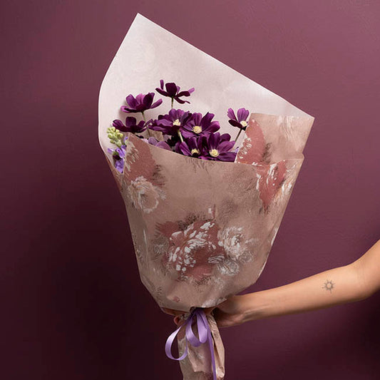 Textura Blooms Floral Paper 80gsm Coffee Pack 30 (50x60cm)