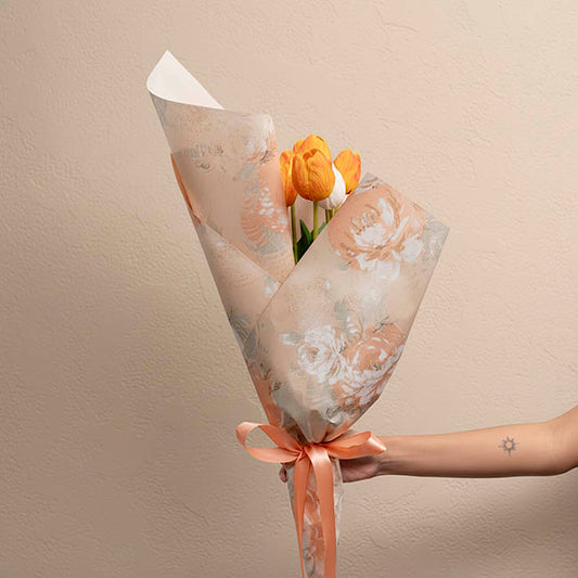 Textura Blooms Floral Paper 80gsm Beige Pack 30 (50x60cm)