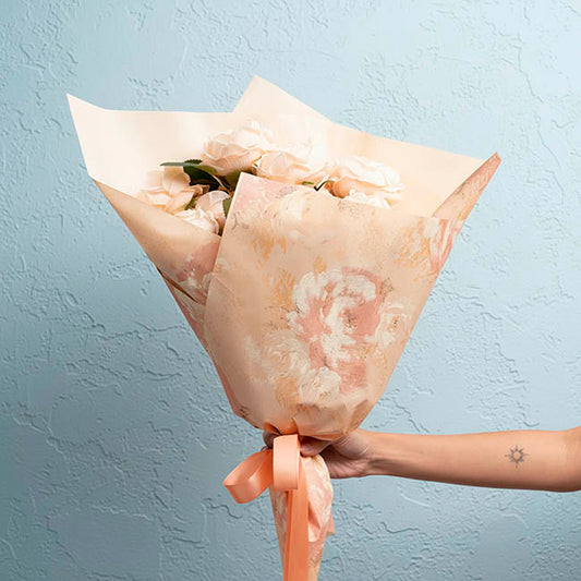 Textura Blooms Floral Paper 80gsm Peach Pack 30 (50x60cm)