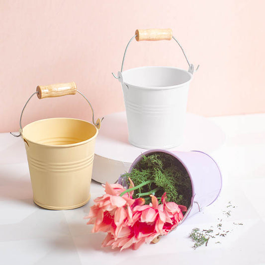 Tin Bucket Bambino White (8Dx7cmH)