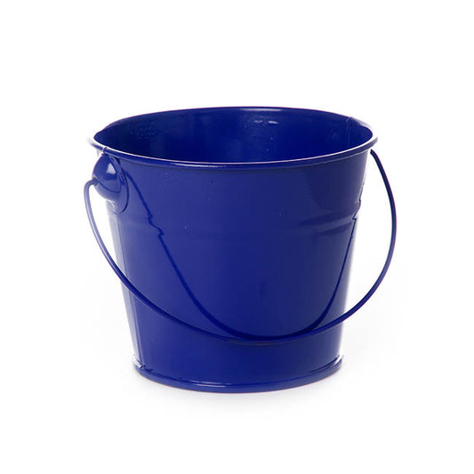 Tin Bucket with Handle Dark Blue (12.5Dx10.5cmH)