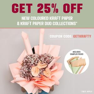 💐 GET 25% OFF NEW Coloured Kraft Paper! 🌈

GET 25% OFF on our NEW Coloured Kraft Paper and Kraft Paper Duo collections online!* HURRY! Ends Friday 12th April, 11:59PM AEST.

Use Coupon Code: GETKRAFTY

To claim this discount, simply apply the Coupon Code at the online checkout. Shop the sale via the link in our bio.

*T&Cs Apply.
.
.
.
#kochandco #koch #discount #kraftpaper #floristrysupplies #ecofriendlypackaging  #coupon #couponingcommunity #couponcommunity