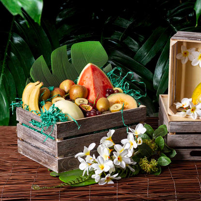 Wooden Crate Storage Box Set 3 Iron Grey (41x31x19cmH)