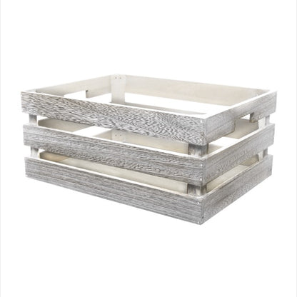 Wooden Crate Storage Box Set 3 Iron Grey (41x31x19cmH)