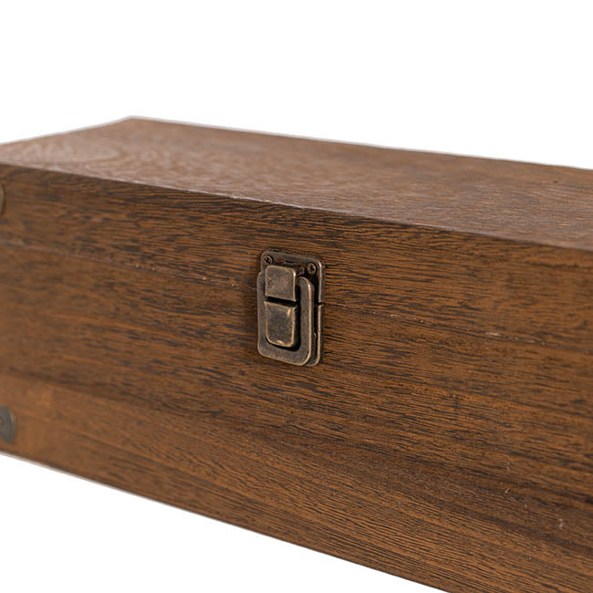 Wooden Single Wine Box Anqitue Brown 36x12x12cmh