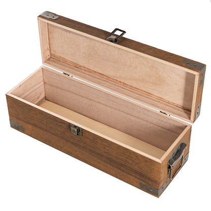 Wooden Single Wine Box Anqitue Brown 36x12x12cmh
