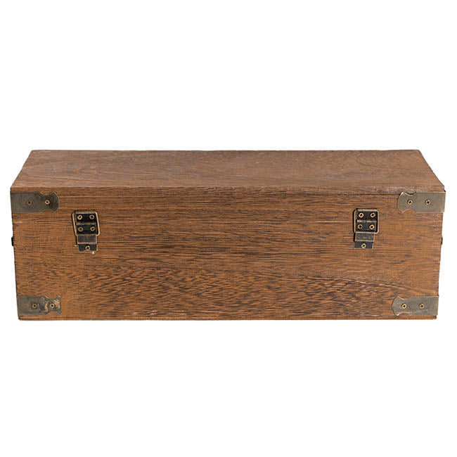 Wooden Single Wine Box Anqitue Brown 36x12x12cmh