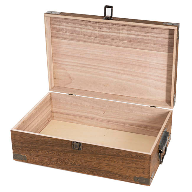 Wooden Double Wine Box Anqitue Brown 36x23x12cmh